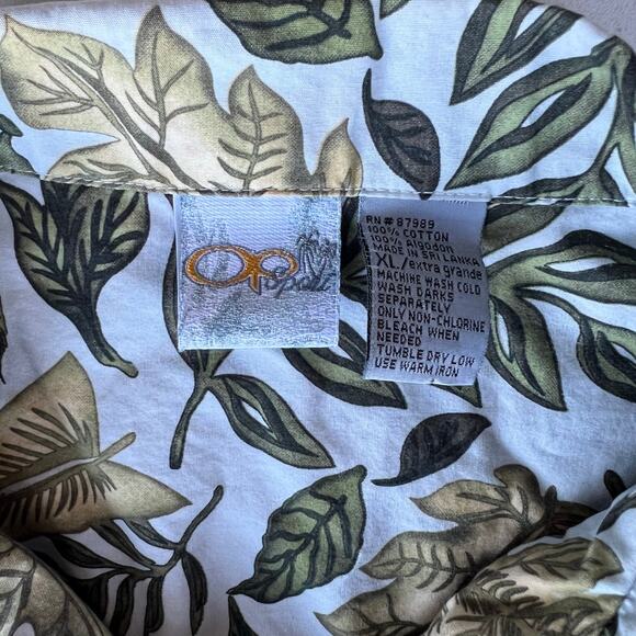 OP Sport XL Palm Leaf Short Sleeve Button Up - Picture 2 of 5